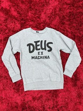 Dues Ex Machina Motorcycles Brand Pull Over Crew Neck Sweater XS Grey